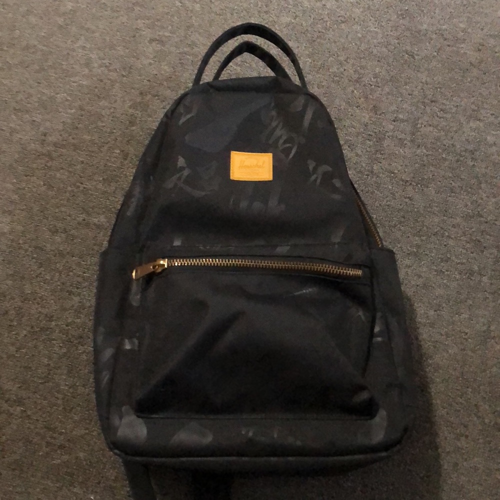 Herschel Backpack Chinese New Year design black on black backpack purse